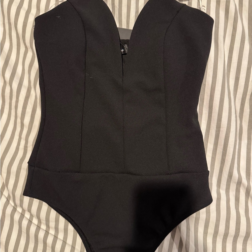 Lulus Black Strapless Bodysuit